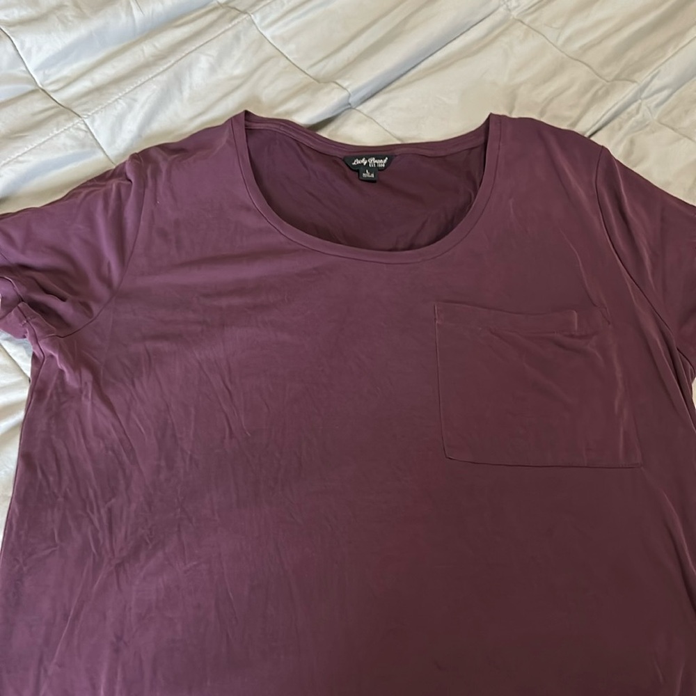 Lucky Brand purple t shirt. Womens Size Large